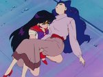 Sailor Mars catching Koan.