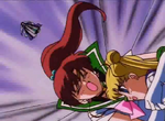 Sailor Jupiter protecting Usagi from Nehellenia