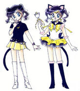 Naoko Takeuchi's original design of Sailor Luna and her human design in PGSM