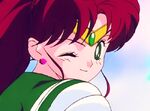 Sailor Jupiter winking.