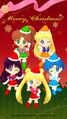 Christmas wallpaper with the Inner Senshi