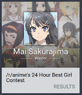 /r/anime's 24-Hour Best Girl Contest (1 mil. subscriber event, 2019) - Winner