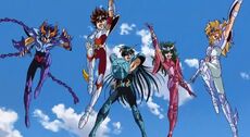 The five protagonists of Saint Seiya