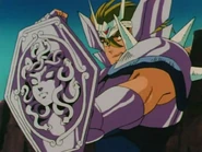 Algol attach the Shield of Medusa in his arm