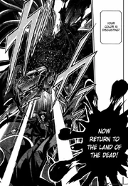 Alone comments that Aspros's colors is disgusting and attempt to send the Gemini Saint back to the land of dead