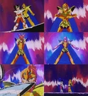 Baian inmoviliza a Seiya (solo en el anime).