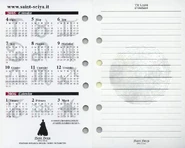 Calendario 2005-2006 al reverso de la primera página, y primera hoja en blanco