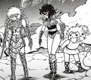 Kiki junto con Shaina y Sorrento.