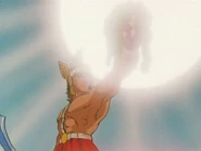 Perseo sostiene la cabeza de Medusa.