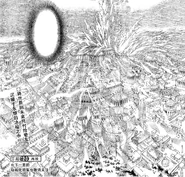 Vista del área de Atlantis, después de que Degel atrapase el lugar en hielo.