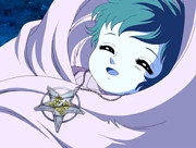 Shun de bebé con el collar de Hades.