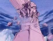 Pilar siendo destruido.