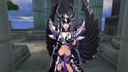 Surplice de Garuda vestida por un Specter femenino en Saint Seiya Online.