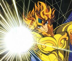 Aiolia performing Lightning Plasma