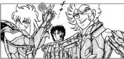 Aphrodite, Deathmask et Shura attaquent Aiolos (Saint Seiya Final Edition)