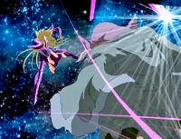 Dohko é atingido pelo poder supremo de Shion.