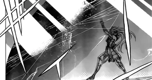 Aspros usa seu cosmo como uma barreira.