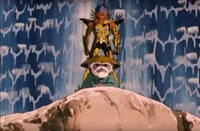 Dohko debate com Máscara da Morte sobre o bem e o mal.