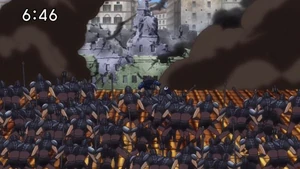 Soldados azuis - exército de Aegaeon - sob o comando de Thebe