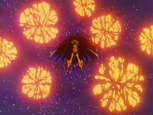 Kanon explode átomos com sua técnica, Explosão Galáctica.