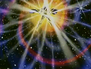 Mu lança luz solar sobre seus oponentes.