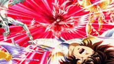 Hades derruba facilmente os Cavaleiros com sua Espada.