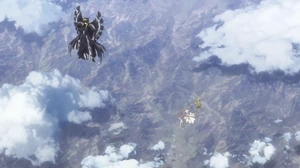 Hypnos lança uma ilusão "real" em três cavaleiros.]