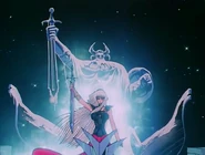 Hilda de Polaris em posse da Espada Balmung