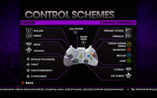 Saints Row The Third - Main Menu - Options - Controls - Gamepad - Control Schemes - On Foot Controls III