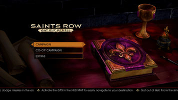 Gat out of Hell main menu - Activate the GPS in the HUB MAP to easily navigate to your destination