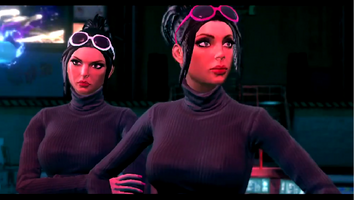 Viola and Kiki DeWynter in an unknown cutscene in Saints Row The Third