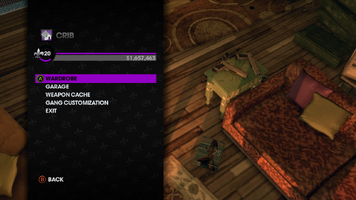 Crib Menu in Saints Row The Third