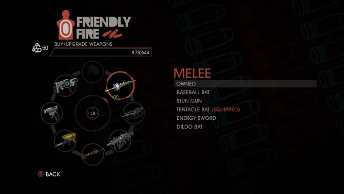 Friendly Fire Melee menu