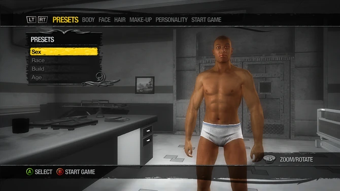 Initial Player Customization when starting a new game