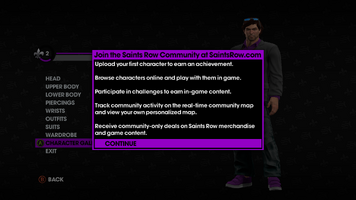 Character Gallery introduction in Saints Row The Third