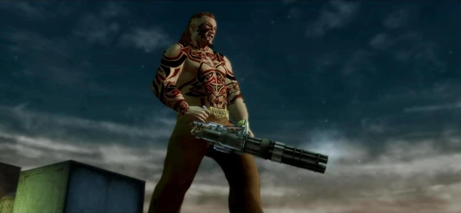 Maero holding his Mini-Gun