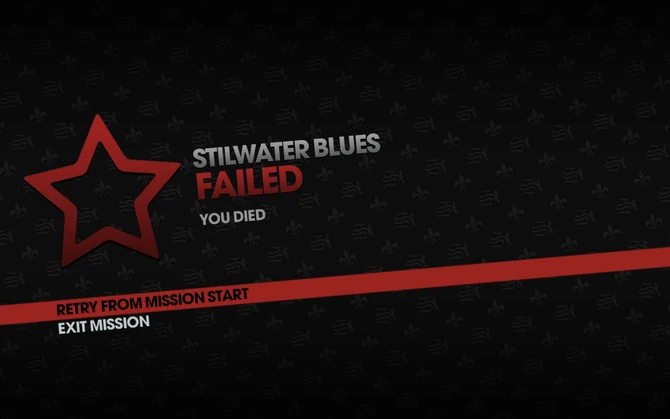 Mission failure screen for this mission