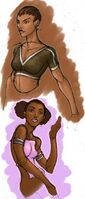 Saints Row - Character Concept Art - female sketches coloured