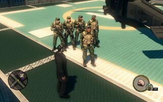 SNG soldiers - 5 on helipad in Saints Row The Third