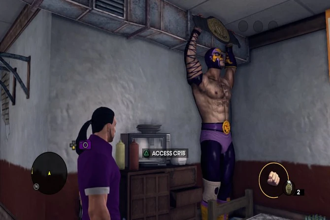 Statue of Angel from his wrestling days