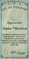 Credits - Mayor Certificate - Stephen Quickstein