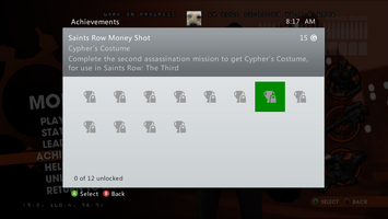 Saints Row Money Shot Achievement - Cypher's Costume