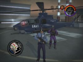 SWAT Tornado on helipad in Saints Row 2