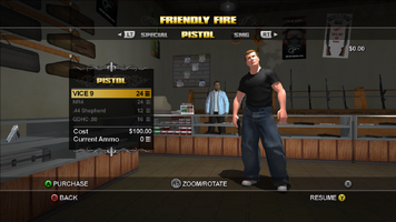 Friendly Fire menu in Saints Row