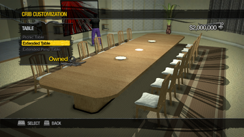 Saints Row Mega Condo - Crib Customization - Table - Extended Table