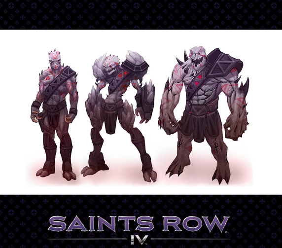 Finalized concept art of the Zin from Saints Row IV