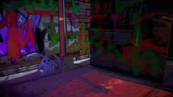 Cabbit outside the purgatory in Johnny Gat's Simulation in Saints Row IV