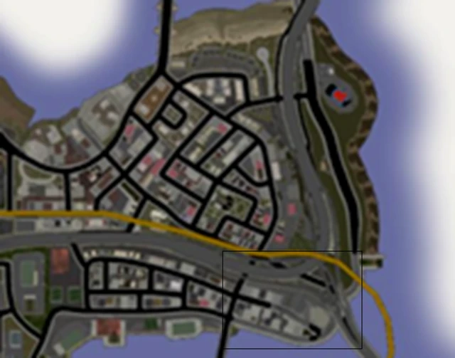 Athos Bay (outlined) in Saints Row