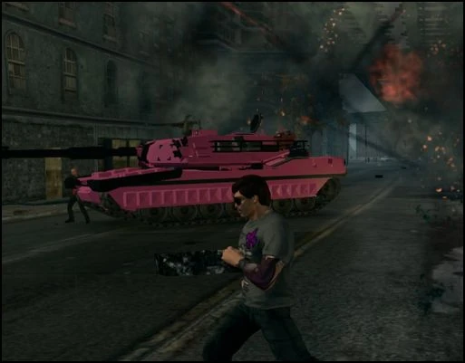 A pink Challenger, made using the Vehicle Customization glitch