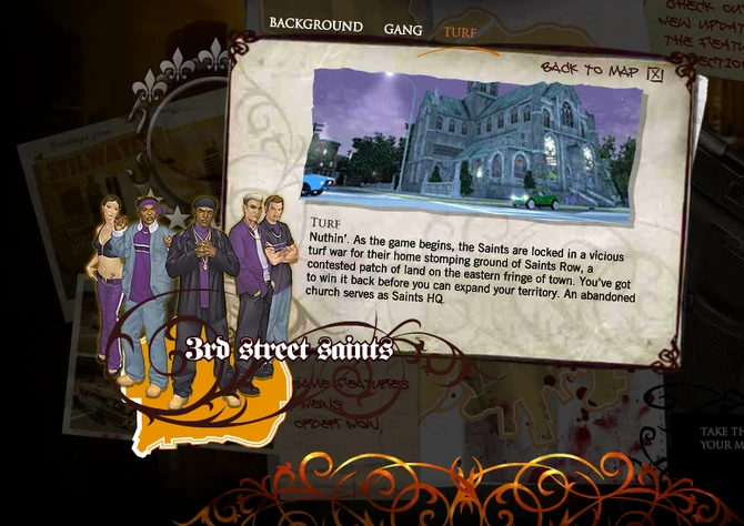 Saints Row promo website - 3rd Street Saints Turf